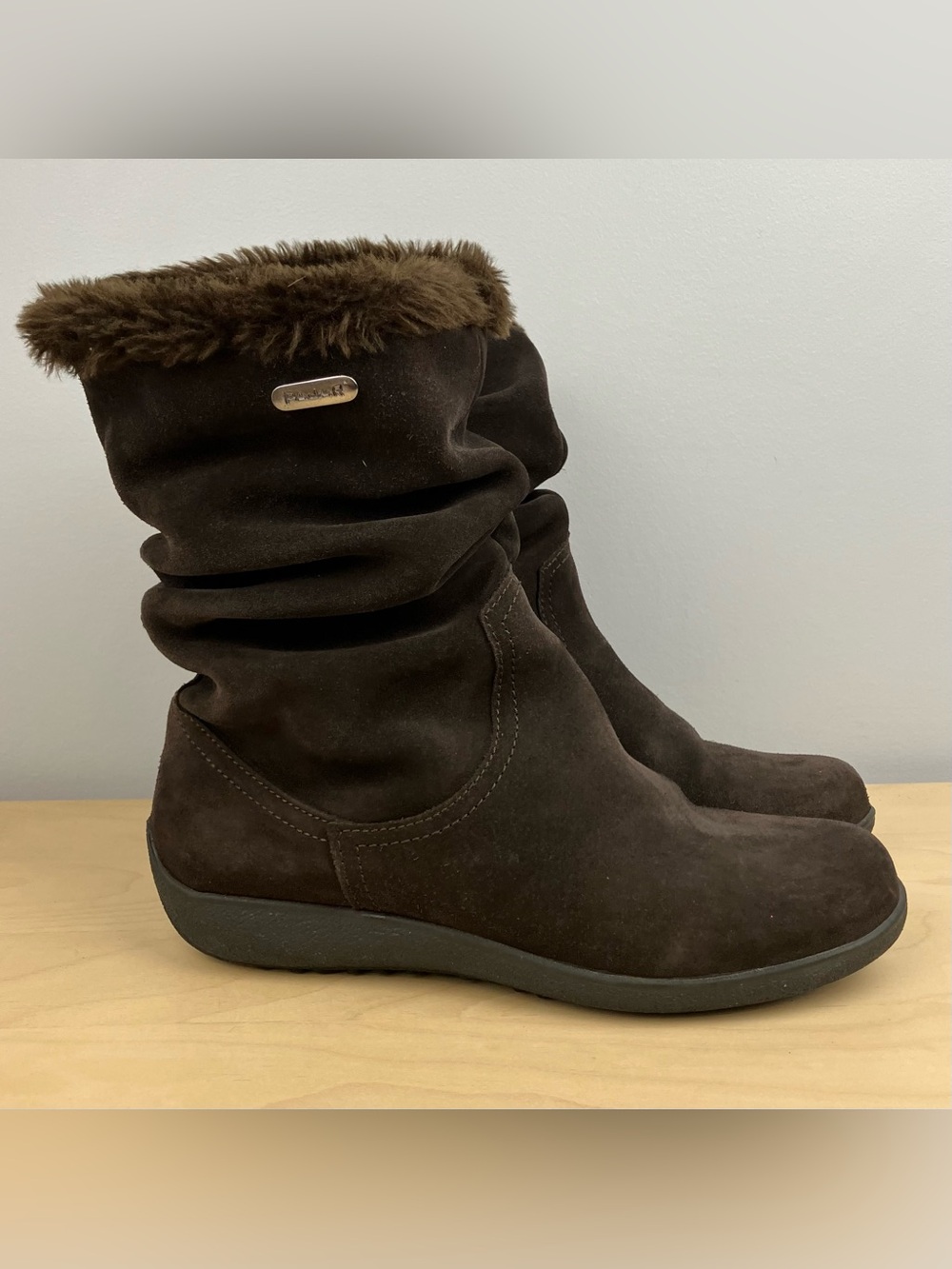 Pajar Women’s Size 40 / 9-9.5 Brown Suede Fur Lined Winter Boots Slouch